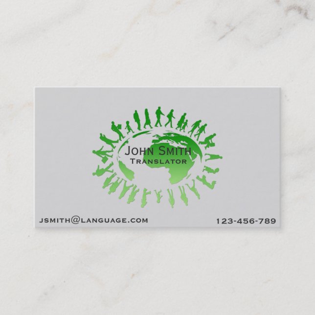 Carte De Visite Interprète indépendant de langue de traducteur (Devant)