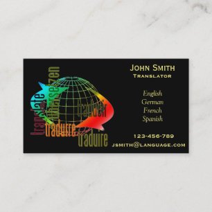 Carte De Visite Interprète indépendant de langue de traducteur