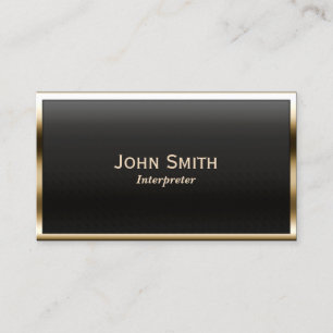 Carte De Visite Interprète moderne Gold encadré