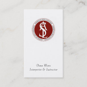 Carte De Visite Interprète typographique rouge