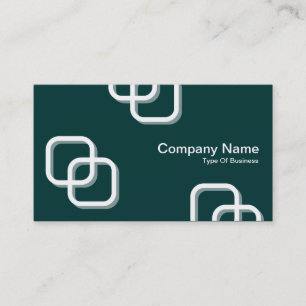 Carte De Visite Interverrouillage Carré 3d - Blanc sur Vert foncé