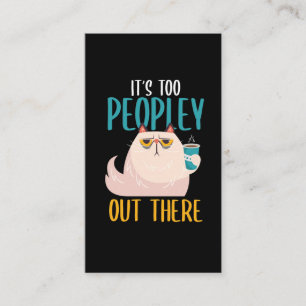 Carte De Visite Introduction Cat Funny introverti Boisson de café