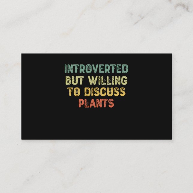 Carte De Visite Introverted Mais Prêt À Discuter De Plantes-Introv (Devant)