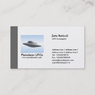 Carte De Visite Investigateur d'UFO de bord - gris