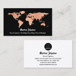 Carte De Visite Investissements Mariage Voyager Rose noir