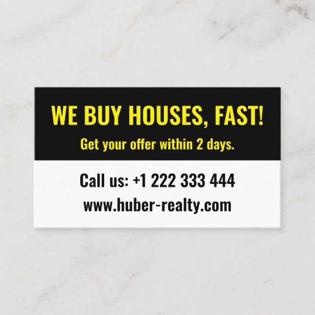 Carte De Visite Investisseur immobilier simple (Devant)