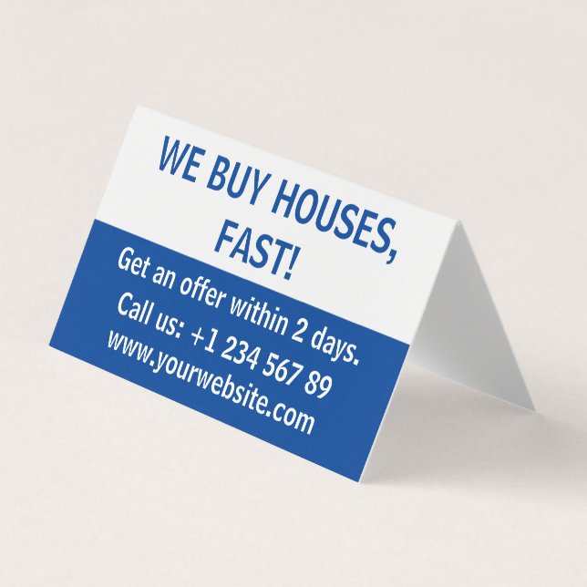 Carte De Visite Investisseur immobilier simple Nous achetons des m (Devant)