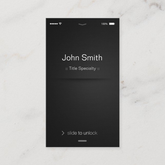 Carte De Visite iPhone iOS Style - Simple Générique Noir et Blanc (Devant)