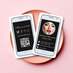 Carte De Visite iphone smartphone social media photo qr code chic