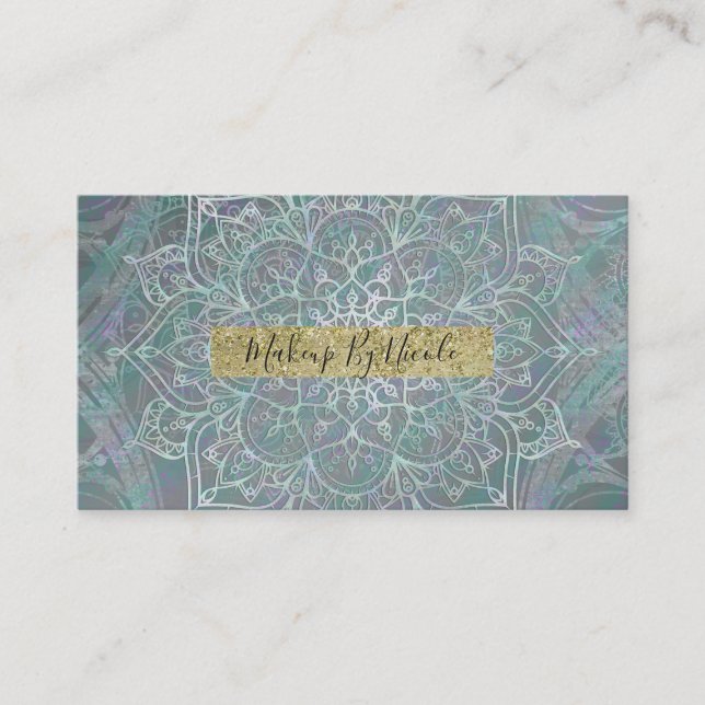 Carte De Visite Iridescent Shtoujours Mandala Boho Chic (Devant)