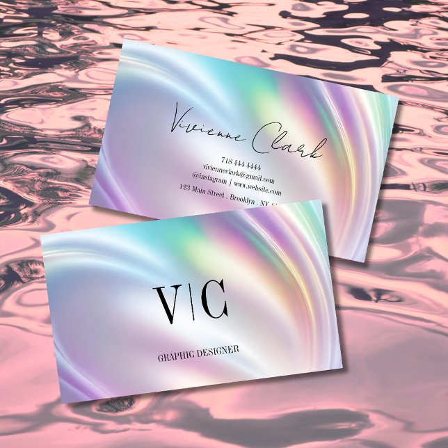 Carte de visite Iridescent Wave (Créateur téléchargé)