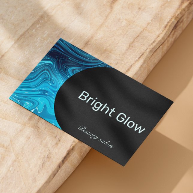 Carte De Visite Iridescente Blue Turquoise Aqua Esthéticien Qr Cod (Iridescent Blue Teal Aqua Esthetician Qr Code Business Card)