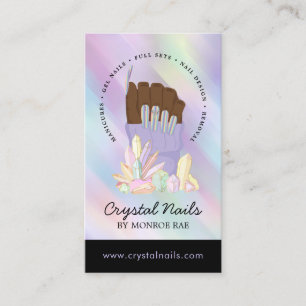 Carte De Visite Iridescente Crystal Nail Technicien Beauté Salon 