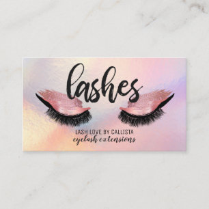 Carte De Visite Iridescente Eyelash Parties scintillant rose Lashe