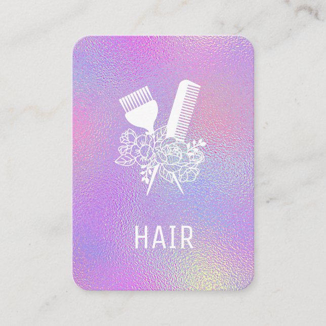 Carte De Visite *~* Iridescente Huile Arc-en-ciel Brush Floral AP6 (Devant)