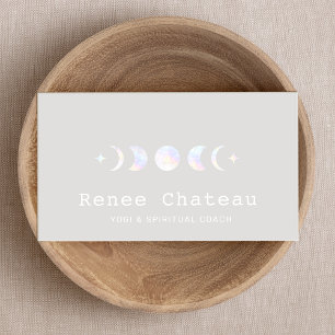 Carte De Visite Iridescente Lune Phase Yoga Spirituel