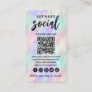 Carte De Visite Iridescente Opal Code QR Stylé Se Connecter Avec N