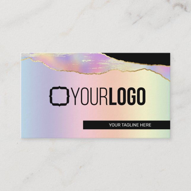 Carte De Visite Iridescente Pastel Rainbow Glam Tout Service (Devant)