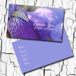 Carte De Visite Iris Merci Floral Violet
