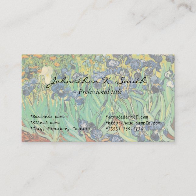 Carte De Visite Irises par Van Gogh (Devant)
