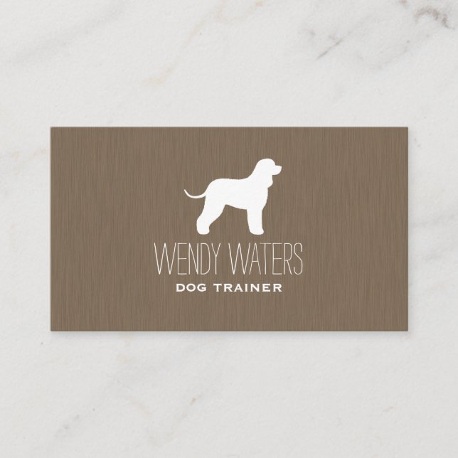 Carte De Visite Irlandais Eau Spaniel Chien race Silhouette (Devant)