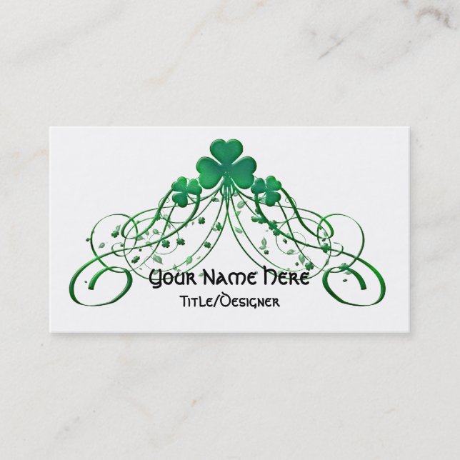 Carte de visite irlandais : : Trèfle et vignes (Devant)