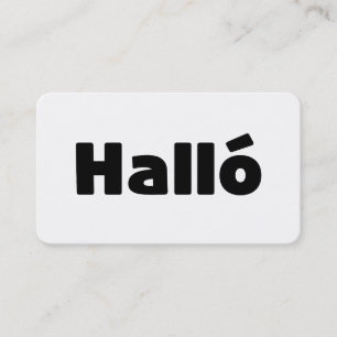 Carte De Visite Islandais Halló { Hello ) Íslenska