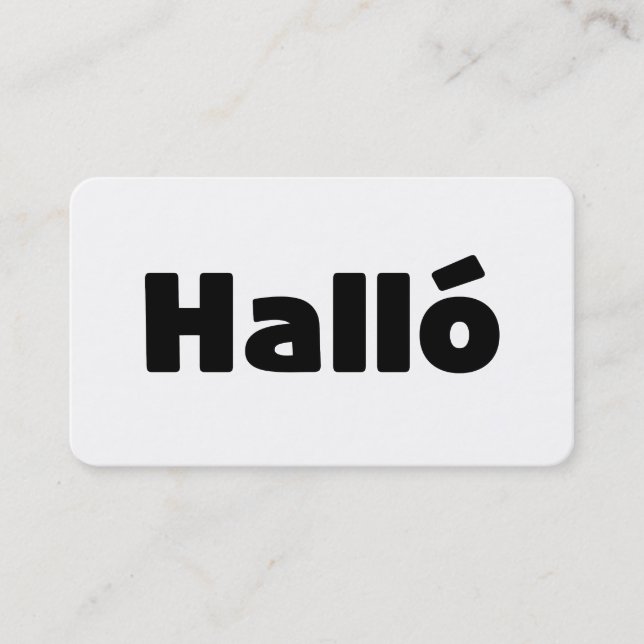 Carte De Visite Islandais Halló { Hello ) Íslenska (Devant)