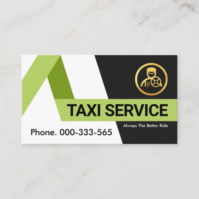 Carte De Visite Itinéraires de taxis verts créatifs (Devant)