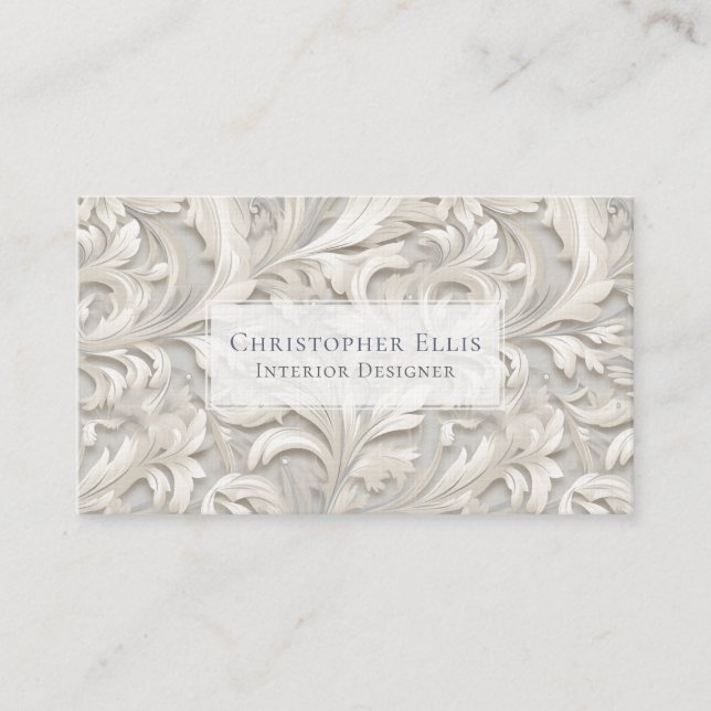 Carte De Visite Ivory Acanthus (Devant)