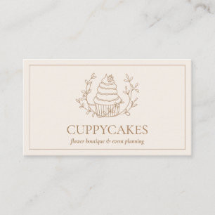 Carte De Visite Ivory Floral Cupcake Baker boulangerie Chef Restau