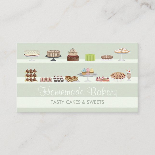 Carte De Visite Ivory Green Tasty Boulangerie Gâteaux Sucres Bonbo (Devant)