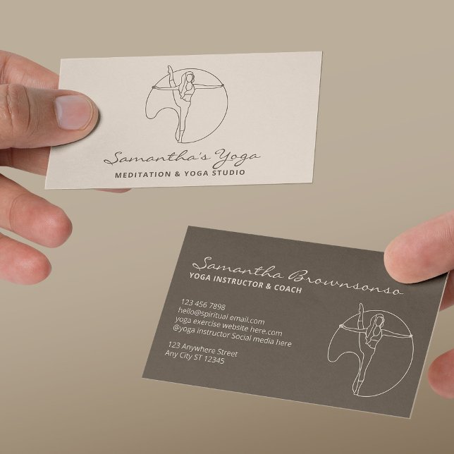Carte De Visite Ivory Gym Yoga Pilates Méditation Instructeur (Ivory Gym Yoga Pilates Meditation Instructor Business Card
)