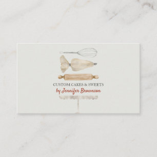Carte De Visite Ivory Red Unique boulangerie pâtisserie Chef pâtis