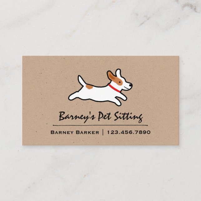 Carte De Visite Jack Russell Terrier Cartoon Chien | Animaux de pr (Devant)