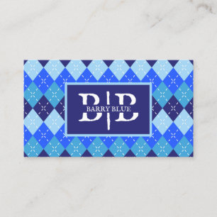 Carte De Visite Jacquard bleu Marque d'affaires unique