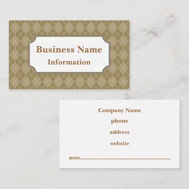 Carte de visite Jacquard café (Devant / Derrière)