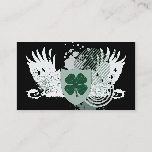 Carte De Visite Jacquard de haute fidélité de trèfle (Devant)