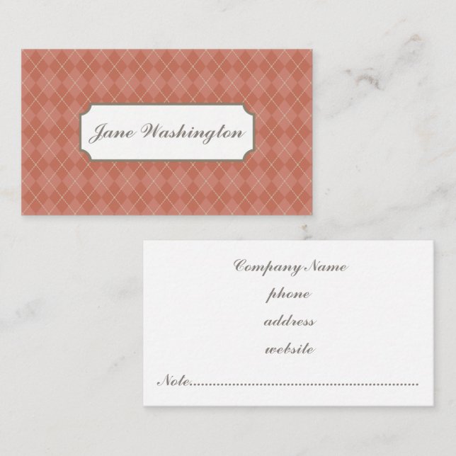 Carte de visite Jacquard rouille (Devant / Derrière)