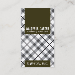 Carte De Visite Jacquard vertical (vert jaune et blanc)