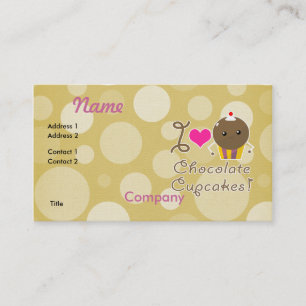 Carte De Visite J'adore les Cupcakes au Chocolat