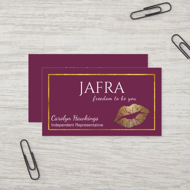 Carte De Visite Jafra, représentant indépendant de la Bourgogne et (Devant/Arrière en situation)