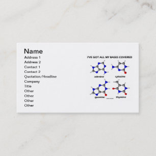 Carte De Visite J'ai toutes mes bases couvertes (Nucleobases)