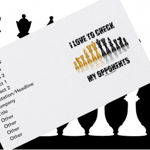 Carte De Visite J'aime vérifier mon jeu d'échecs réfléchi