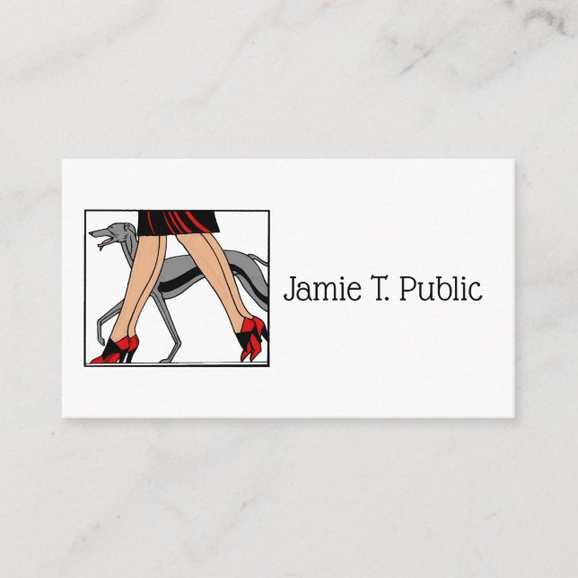 Carte De Visite Jambes Art déco femmes Greyhound Whippet Chien R (Devant)