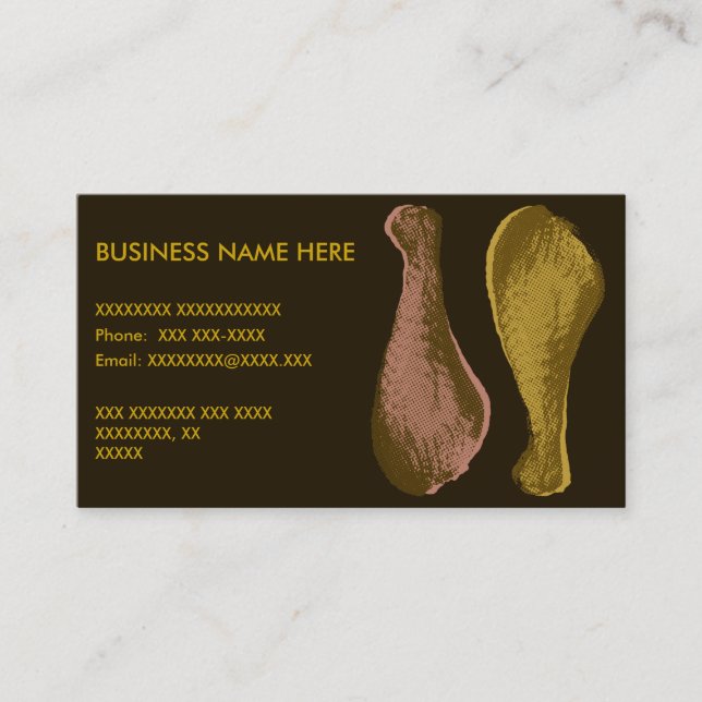 Carte De Visite Jambes de poulet frit (Devant)