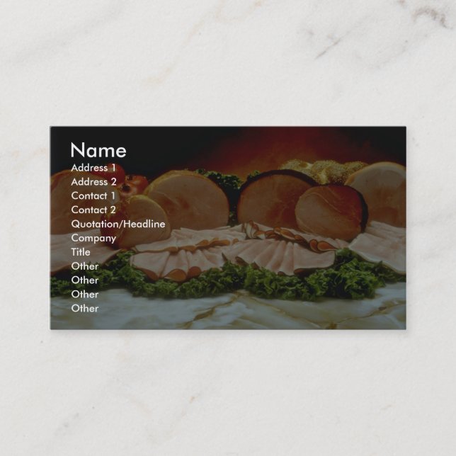 Carte De Visite Jambon, de la hanche d'un porc ou d'un verrat (Devant)