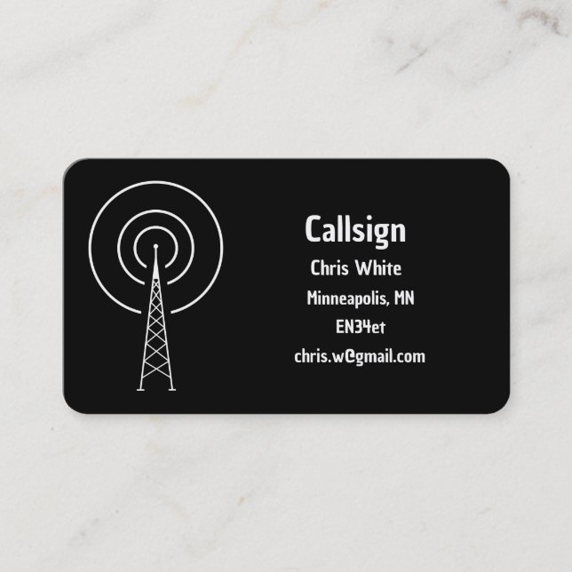Carte De Visite Jambon radio amateur (Devant)