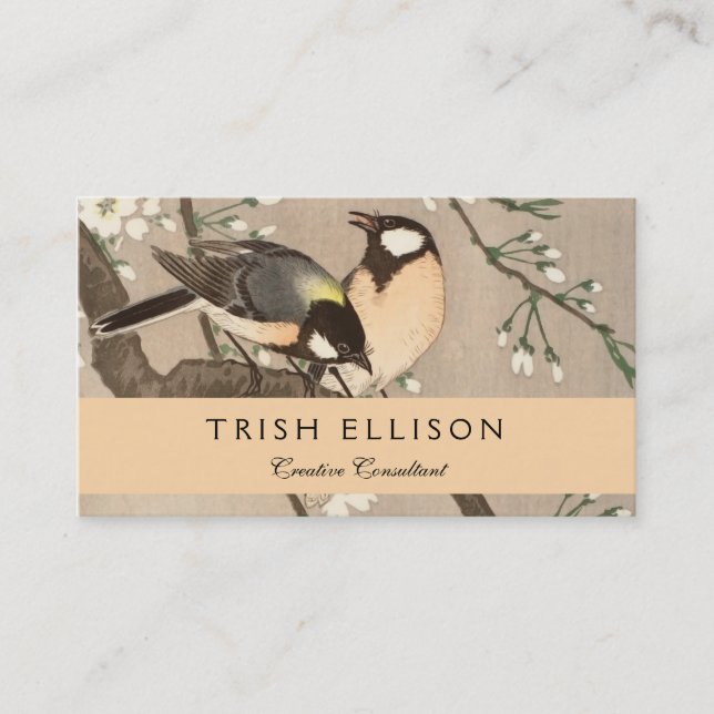 Carte De Visite Japonais Asiatique Koson Bird Chickadee Songbird (Devant)