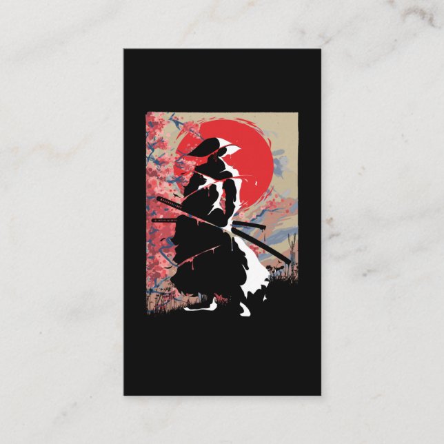 Carte De Visite Japonais Samurai Guerrier Japon Bushido Swordsman (Devant)